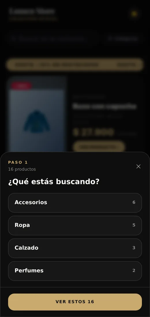 El asistente de compra achicando el catálogo